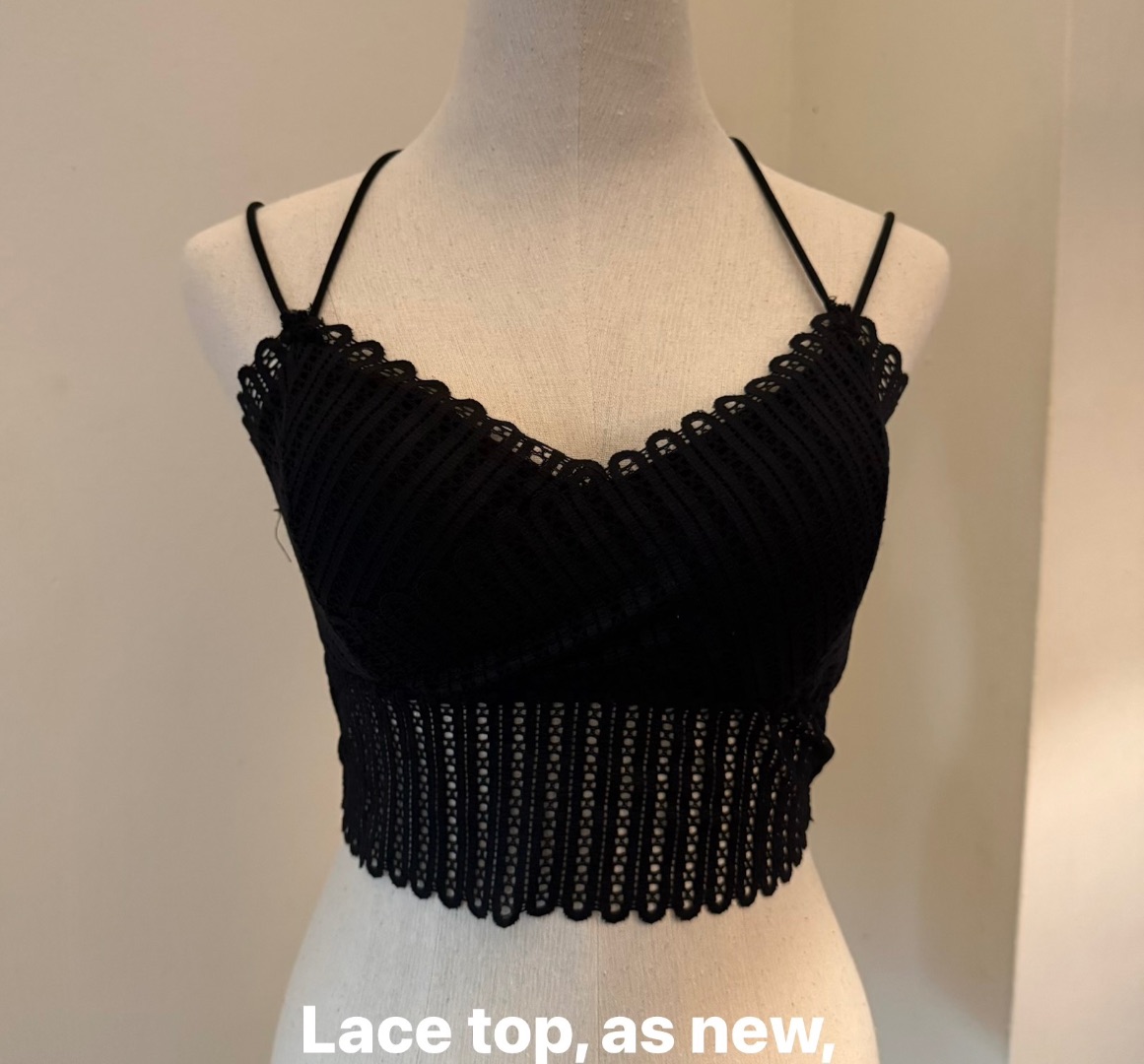 Black Lace Crop Top Size S - Image 1 of 2