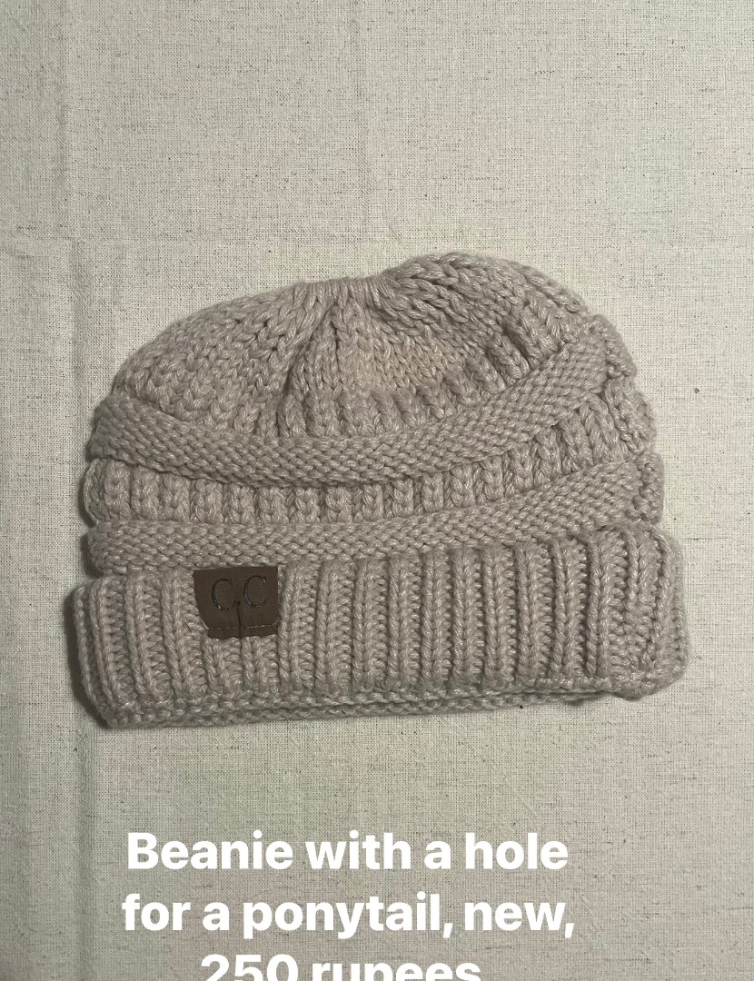 CC Ponytail Beanie Beige Women