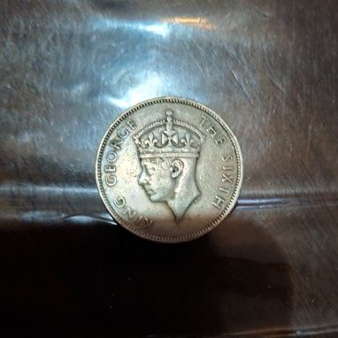 Vintage Mauritius Coins 1944 5 Cents and 1951 One Rupee thumbnail 3