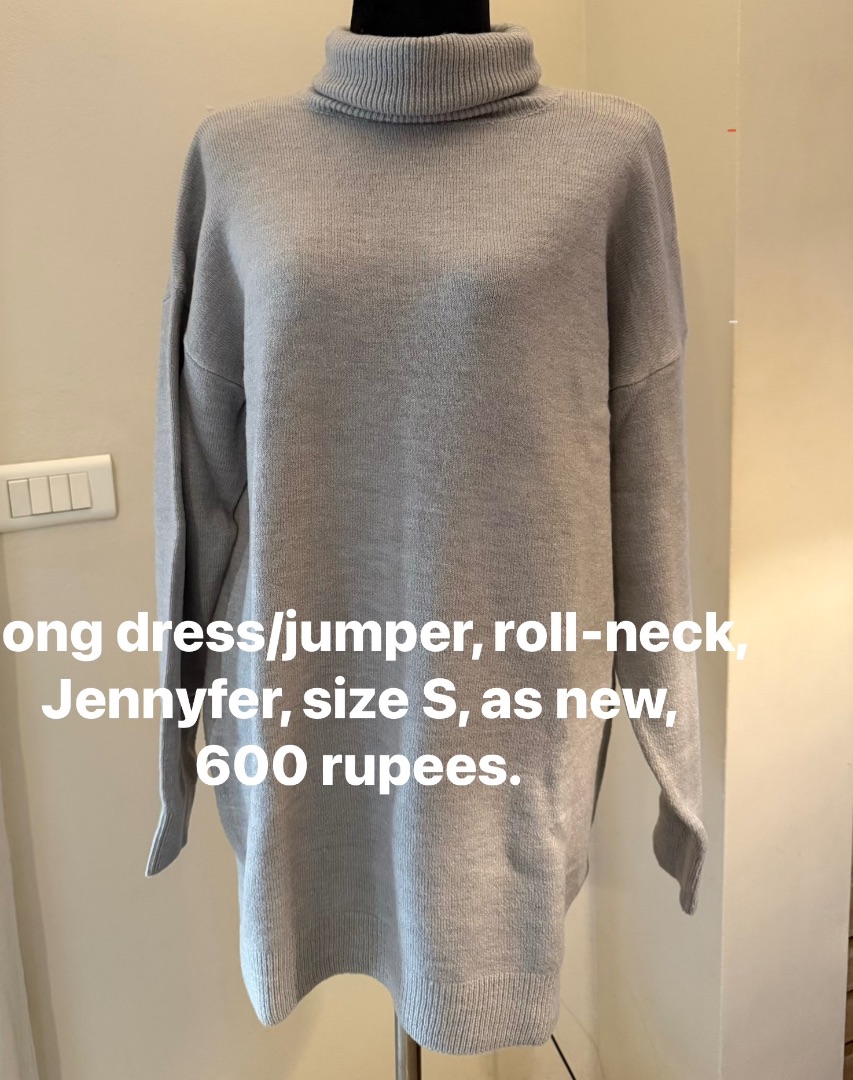 Jennyfer Gray Roll-Neck Jumper Dress Size S - Image 1 of 1