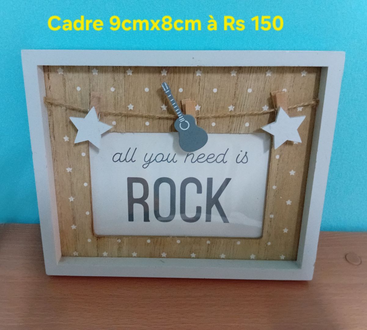 Rock Theme Photo Frame 9x8cm White