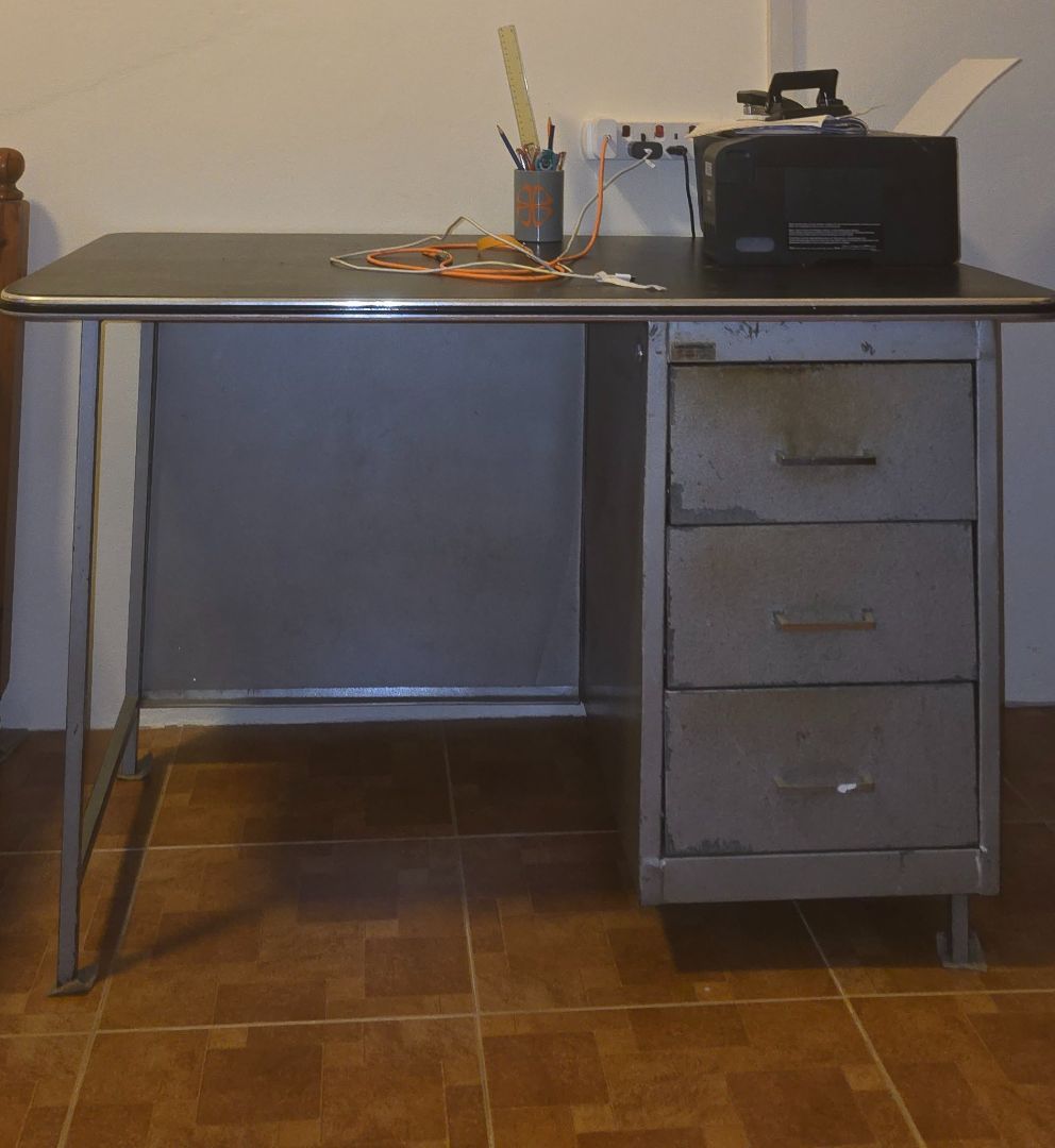 Metal Office Desk with 3 Drawers 1.2m