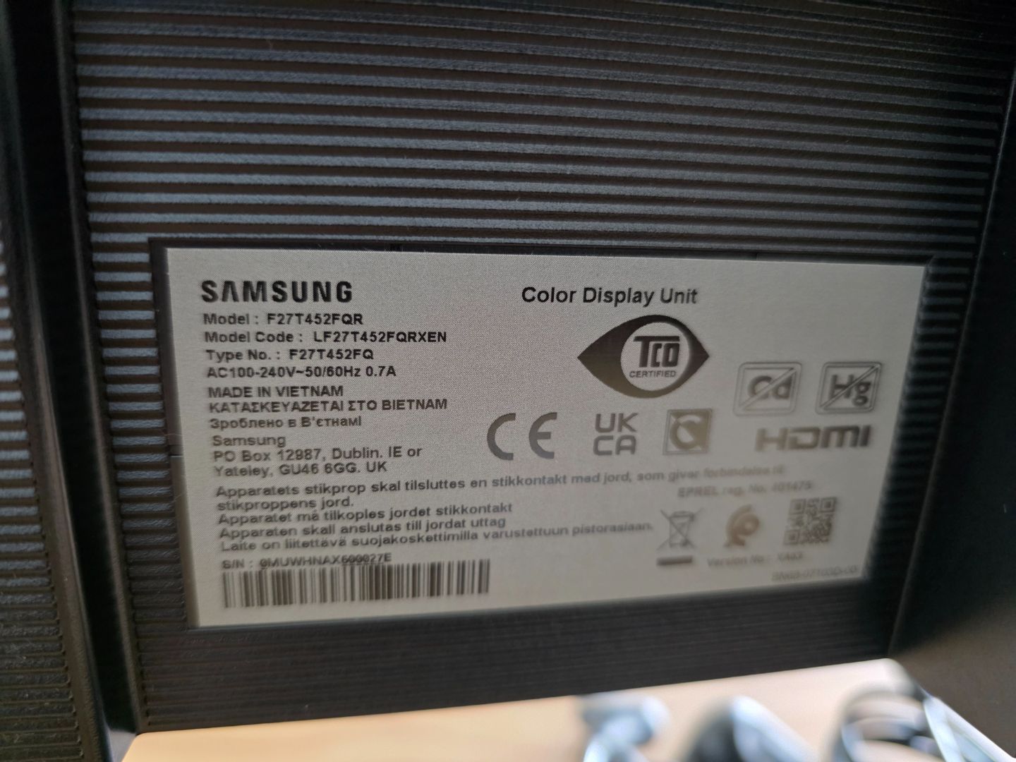 Moniter Samsung 27" IPS Full HD F27T452FQR Nwar thumbnail 7