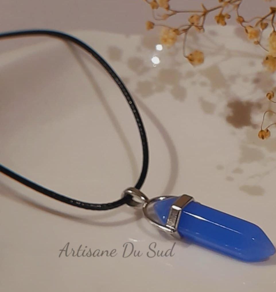 Crystal Point Pendant Necklace - Assorted Colors