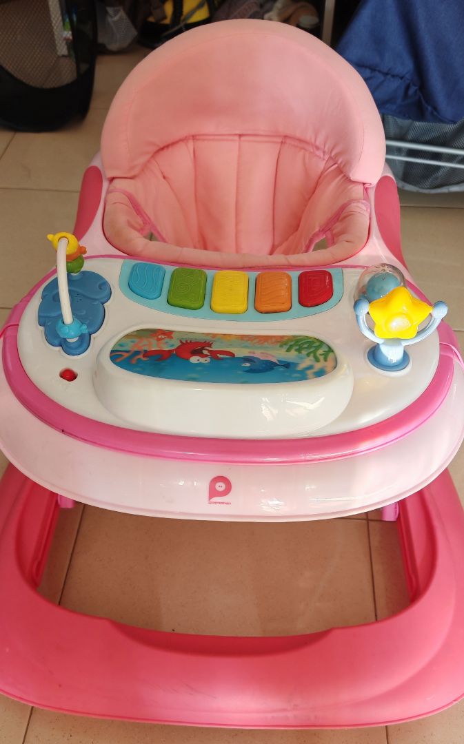 Pink Baby Walker With Activity Tray thumbnail 2