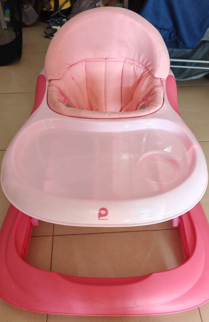 Pink Baby Walker With Activity Tray thumbnail 3