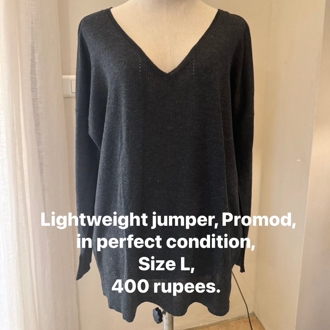 Promod Lightweight Jumper Dark Gray Size L