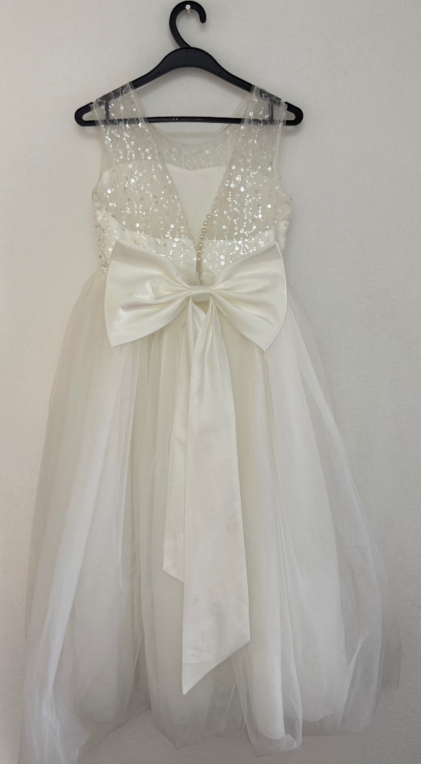 White Sequin Tulle Party Dress