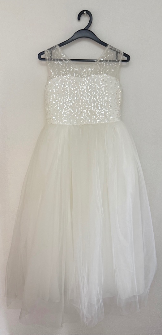 White Sequin Tulle Party Dress thumbnail 3