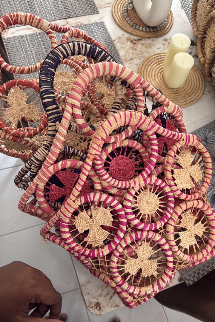 Handmade Straw Woven Bag Multicolor