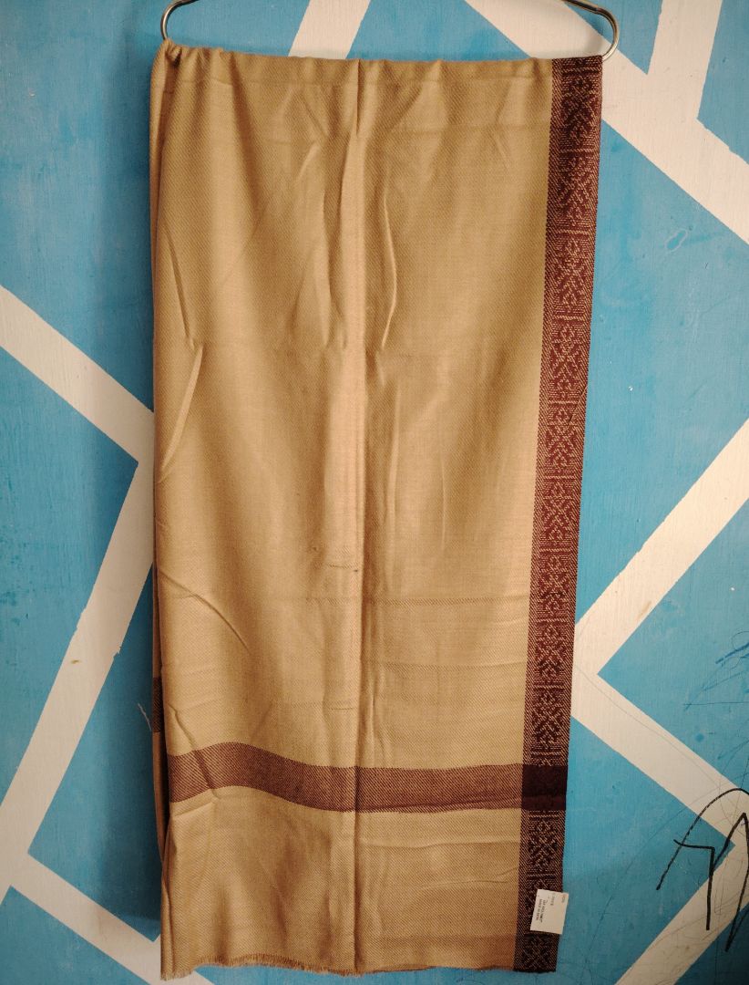Beige and Brown Patterned Scarf