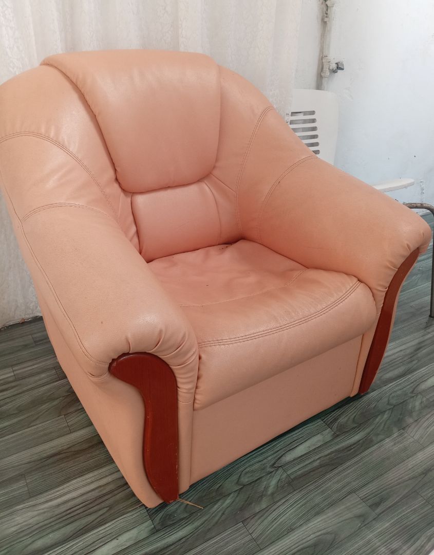 Leather Sofa Set Peach thumbnail 2