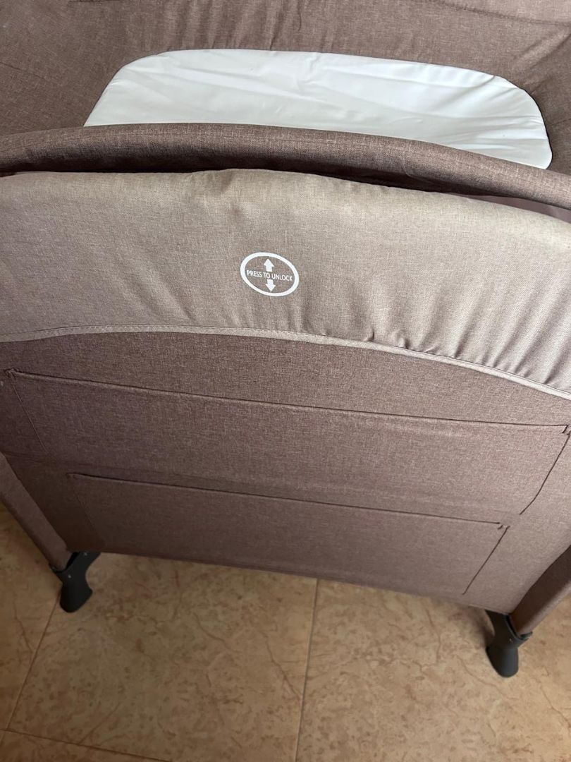 Baby Cot and Play Park Brown thumbnail 3