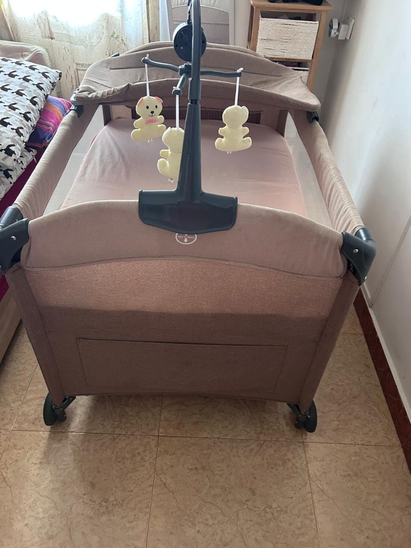 Baby Cot and Play Park Brown thumbnail 4