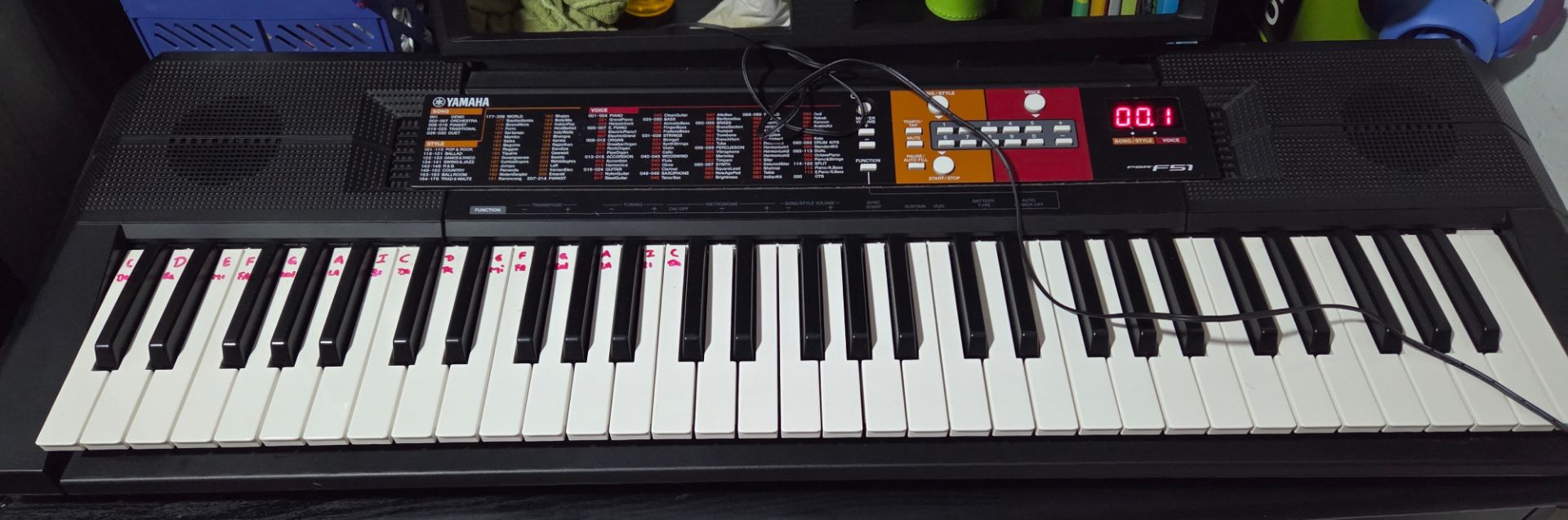 Yamaha PSR-F51 Portable Keyboard Black - Image 1 of 3