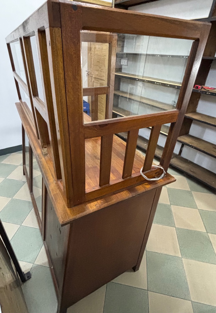 Wooden Glass Display Counter Cabinet Brown - Image 1 of 3