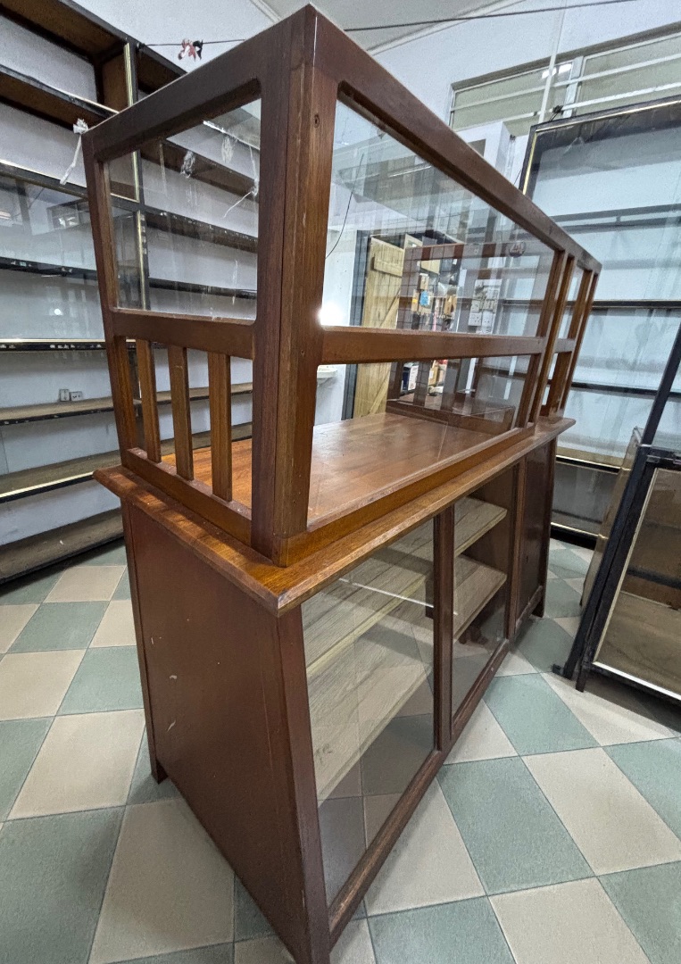 Wooden Glass Display Counter Cabinet Brown thumbnail 2