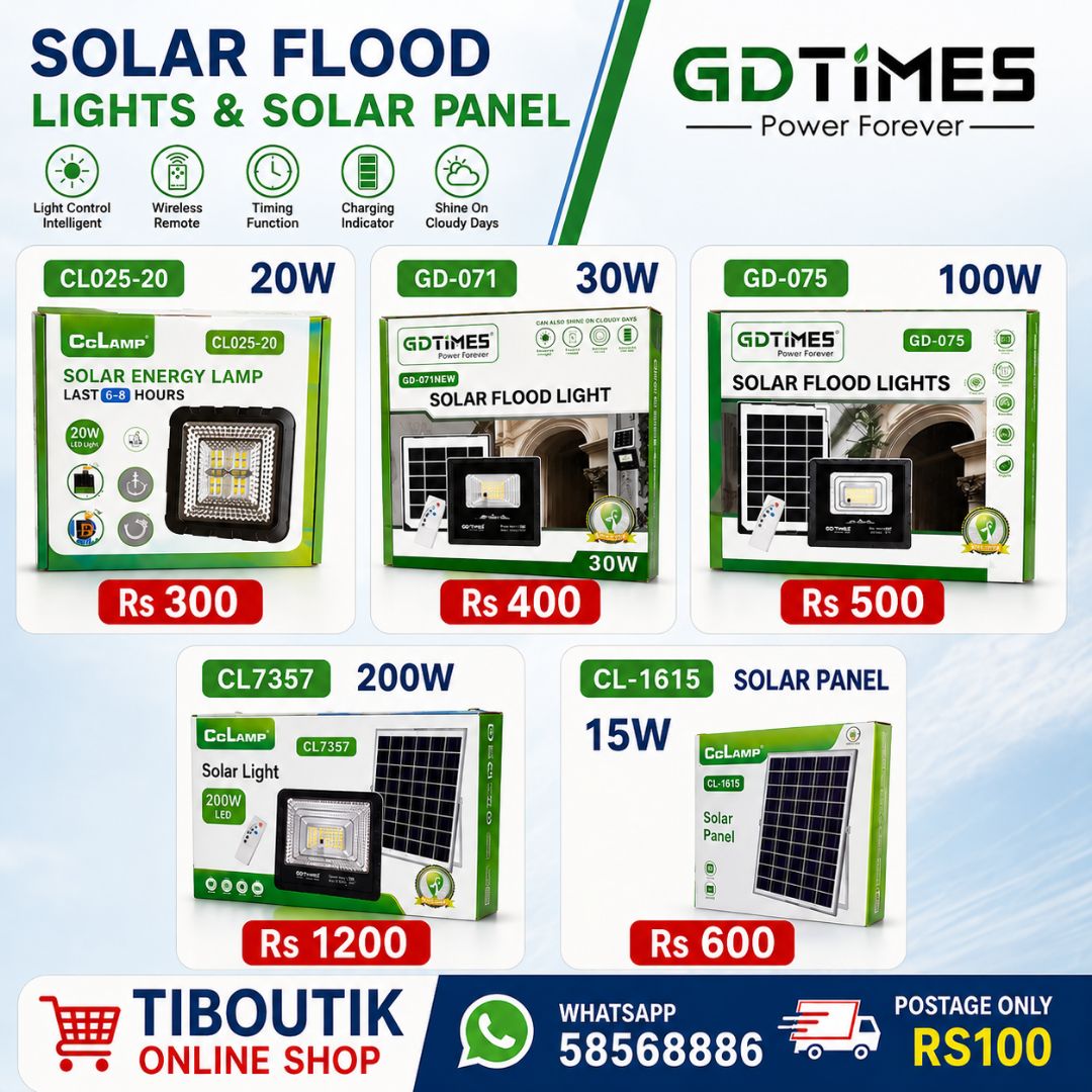 GDTIMES Solar Flood Lights and Solar Panels - Image 1 of 1