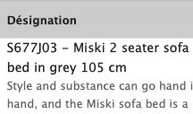 Miski 2 Seater Sofa Bed Grey 105 cm thumbnail 2