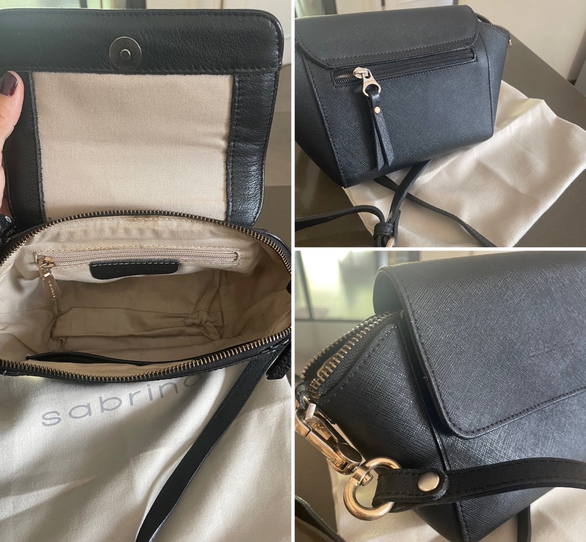 Sabrina Paris Black Leather Handbag thumbnail 2
