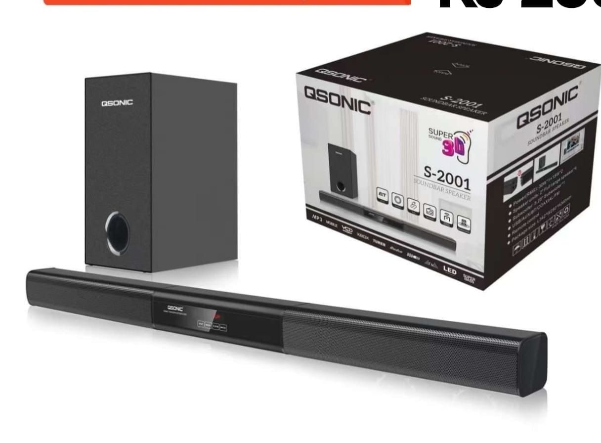 QSonic S-2001 TV Sound Bar Black