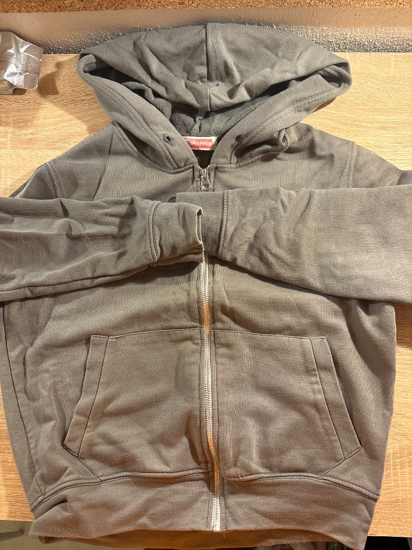 Red Snapper Gray Zip Hoodie Size UK 12
