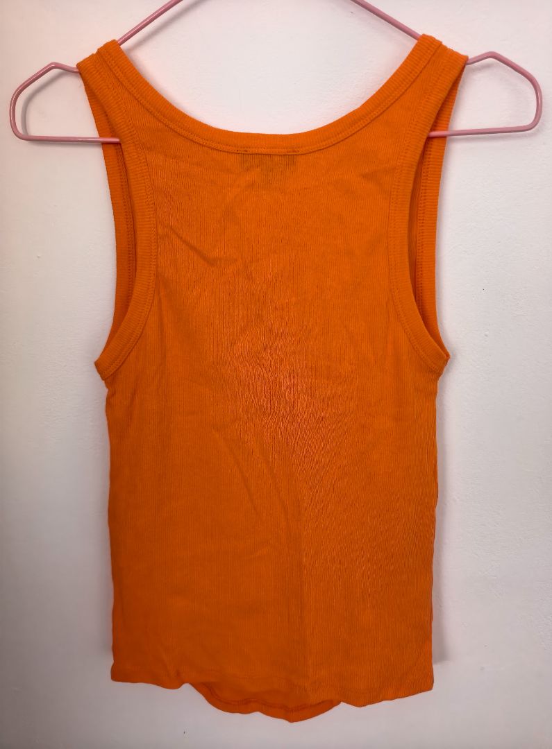 Jennyfer Orange Ribbed Tank Top Size S thumbnail 2