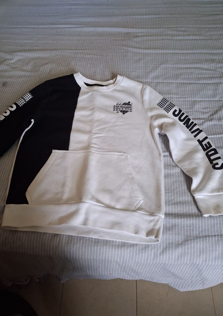 Black and White Colorblock Sweatshirt