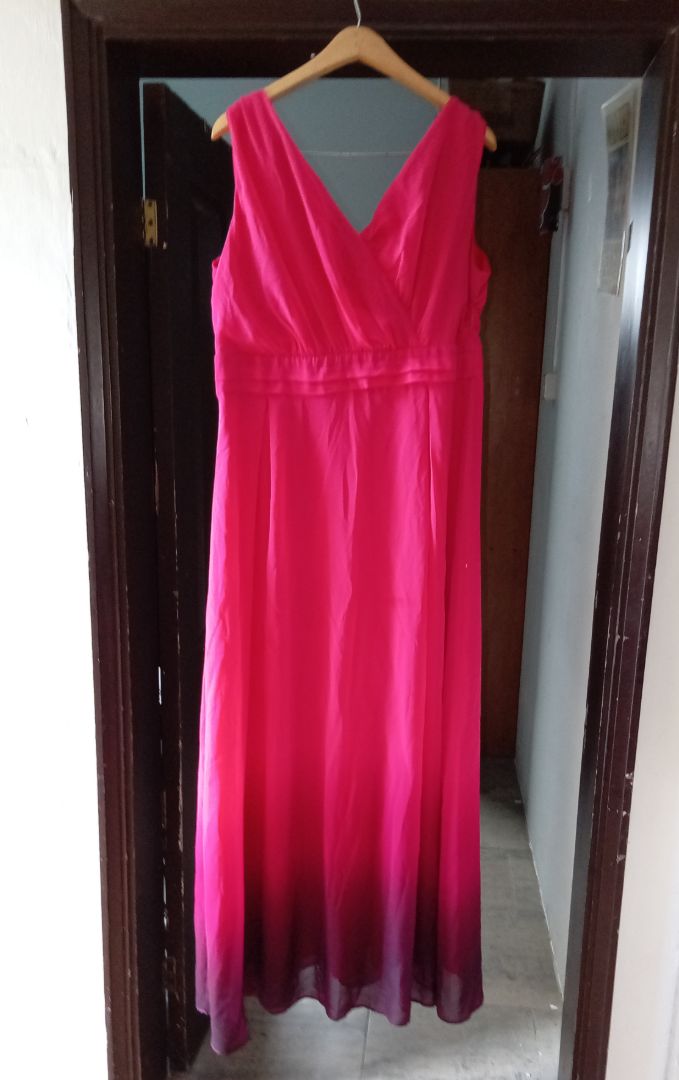 Robe longue femme rose dégradé thumbnail 2