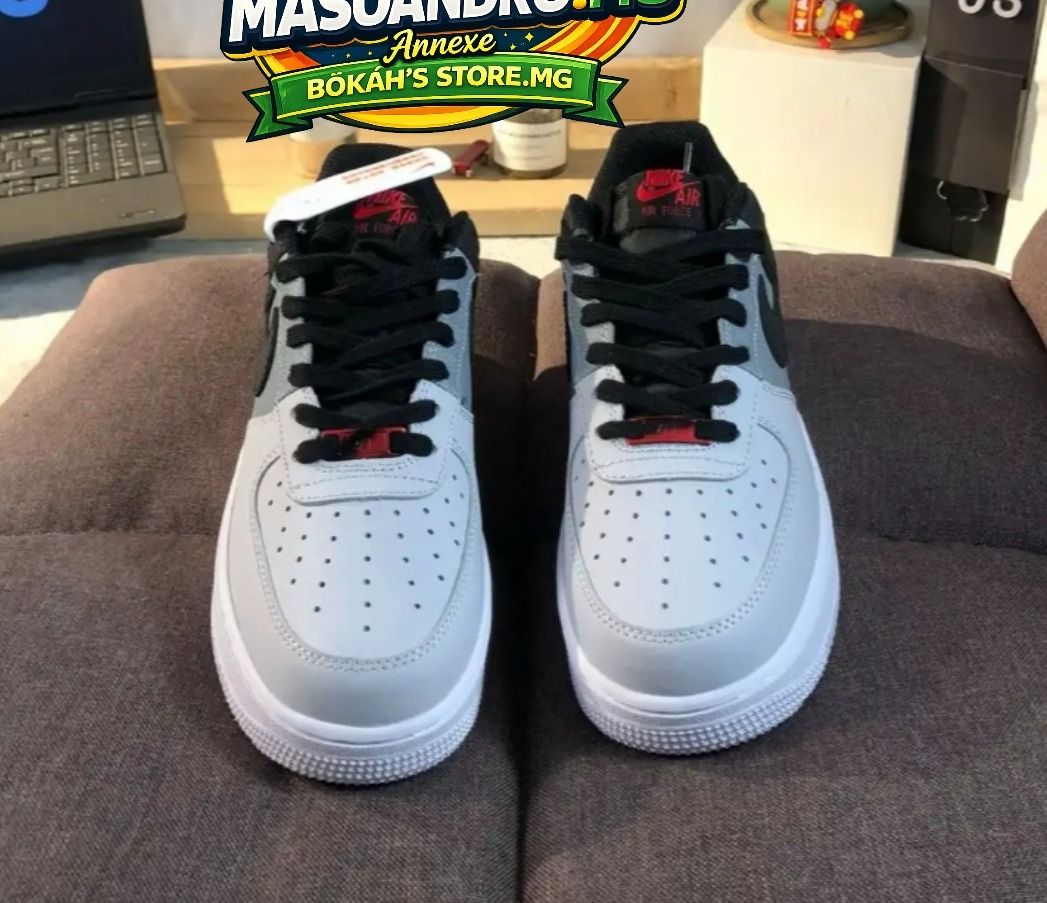 Nike Air Force One Sneakers Grey Black Size 36-44 thumbnail 2