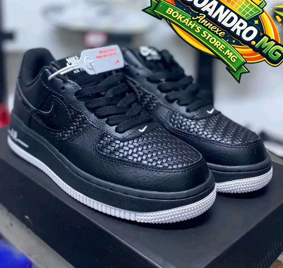 Nike Air Force 1 Black Woven - Image 1 of 4