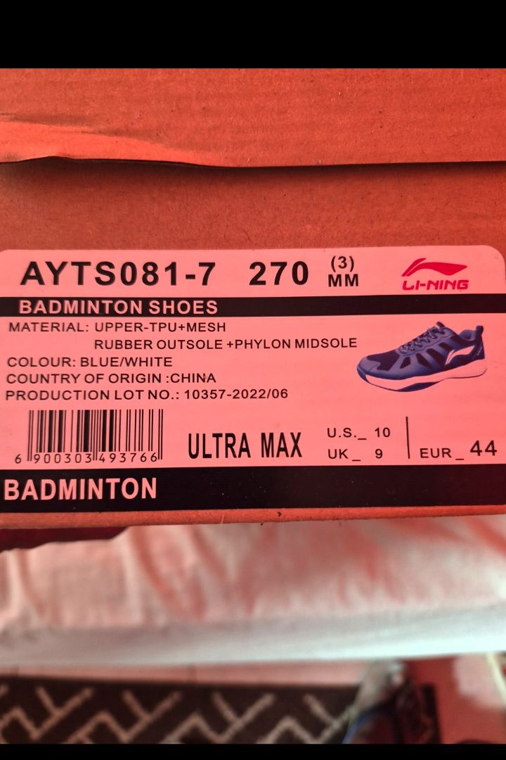 LI-NING Ultra Max Badminton Shoes Blue Size 44 thumbnail 4