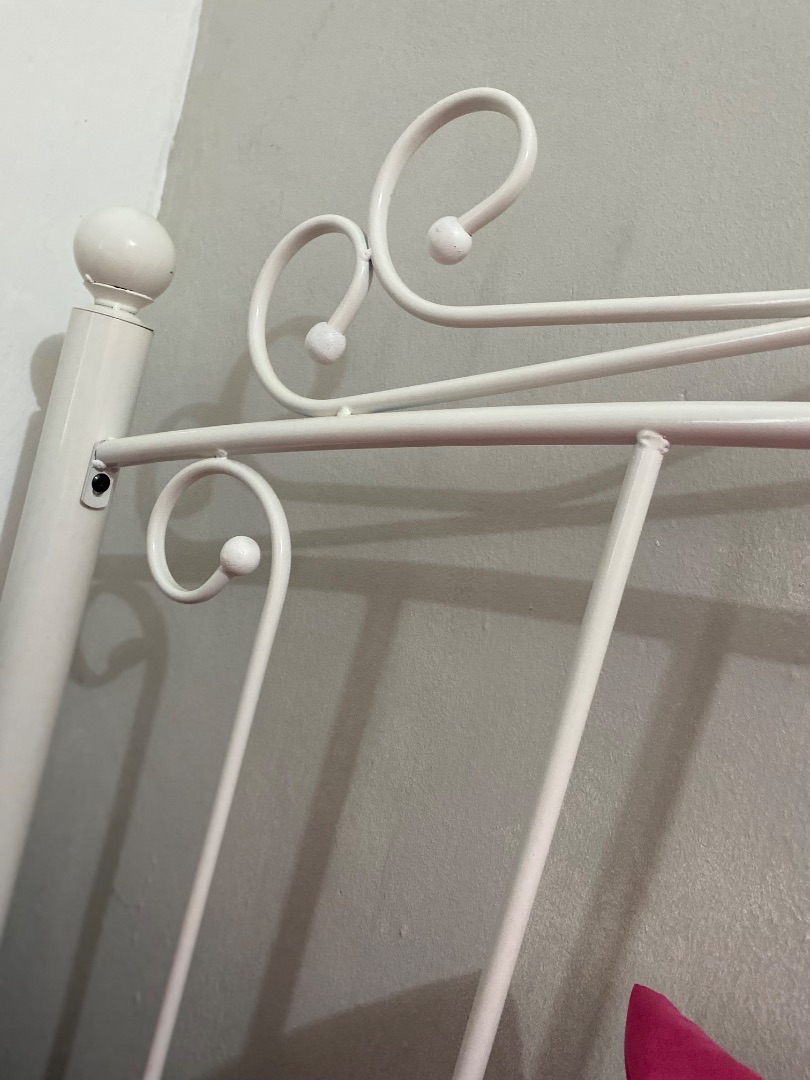 White Metal Bed and Mattress thumbnail 8