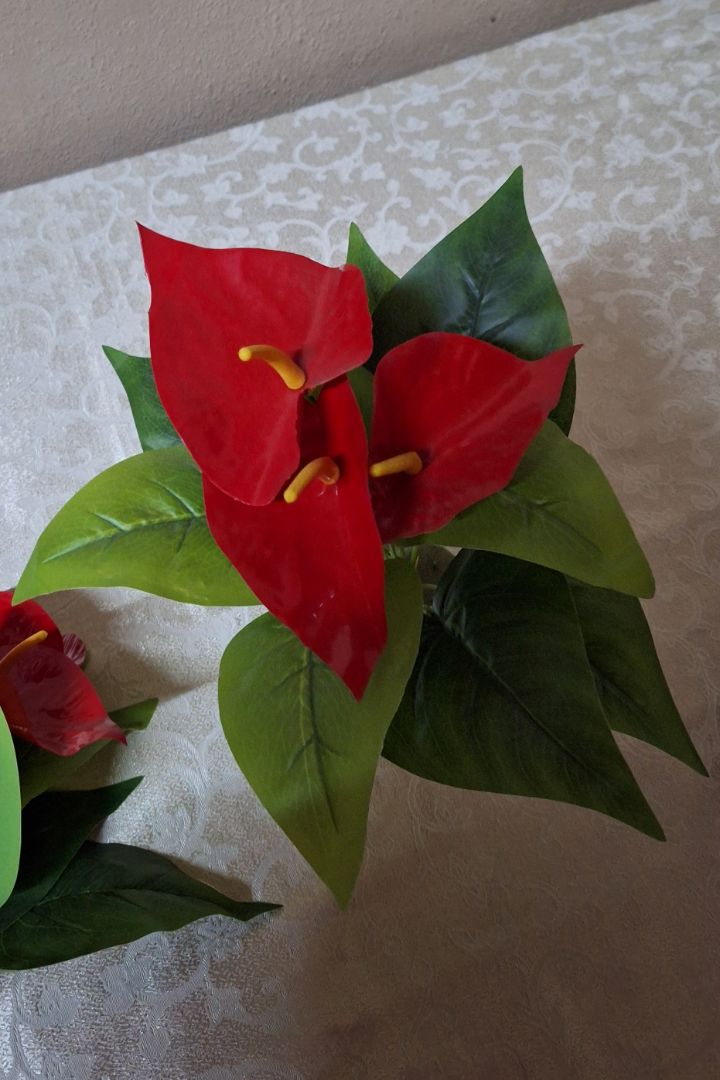 Composition Florale Anthurium Artificiel Rouge thumbnail 2