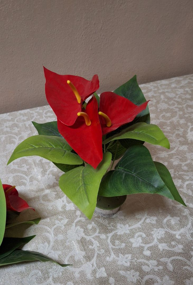 Composition Florale Anthurium Artificiel Rouge thumbnail 3