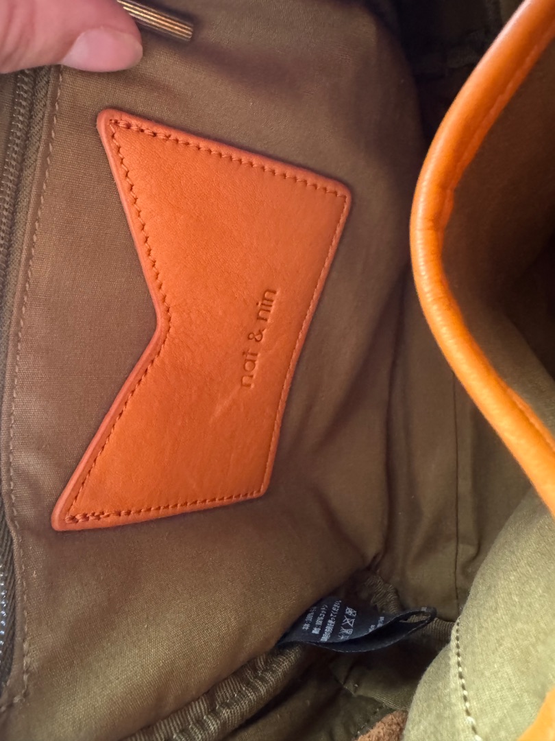 Nat & Nin Orange Quilted Leather Shoulder Bag thumbnail 5