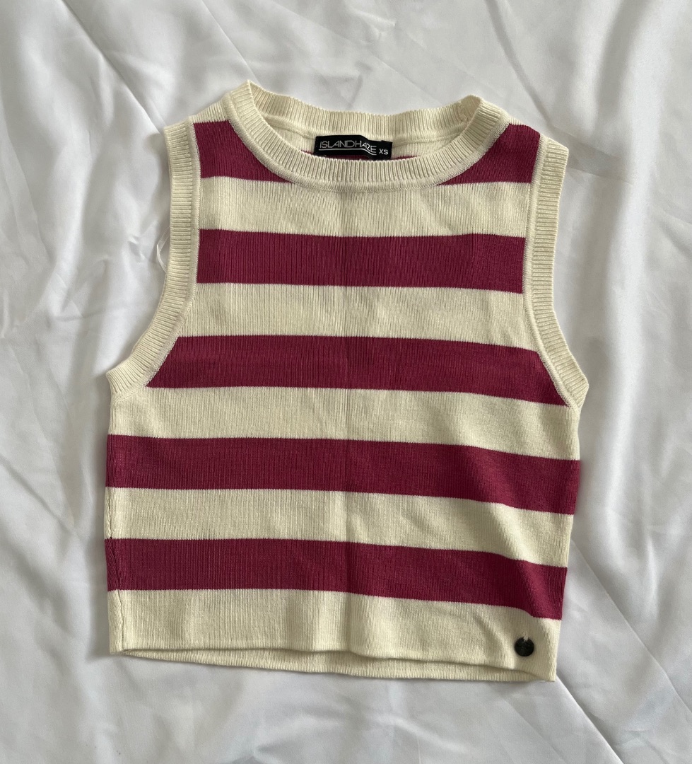 Island Haze Striped Crop Top XS
