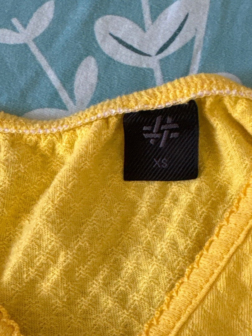 FH Yellow Ruffle Sleeve Top XS thumbnail 2
