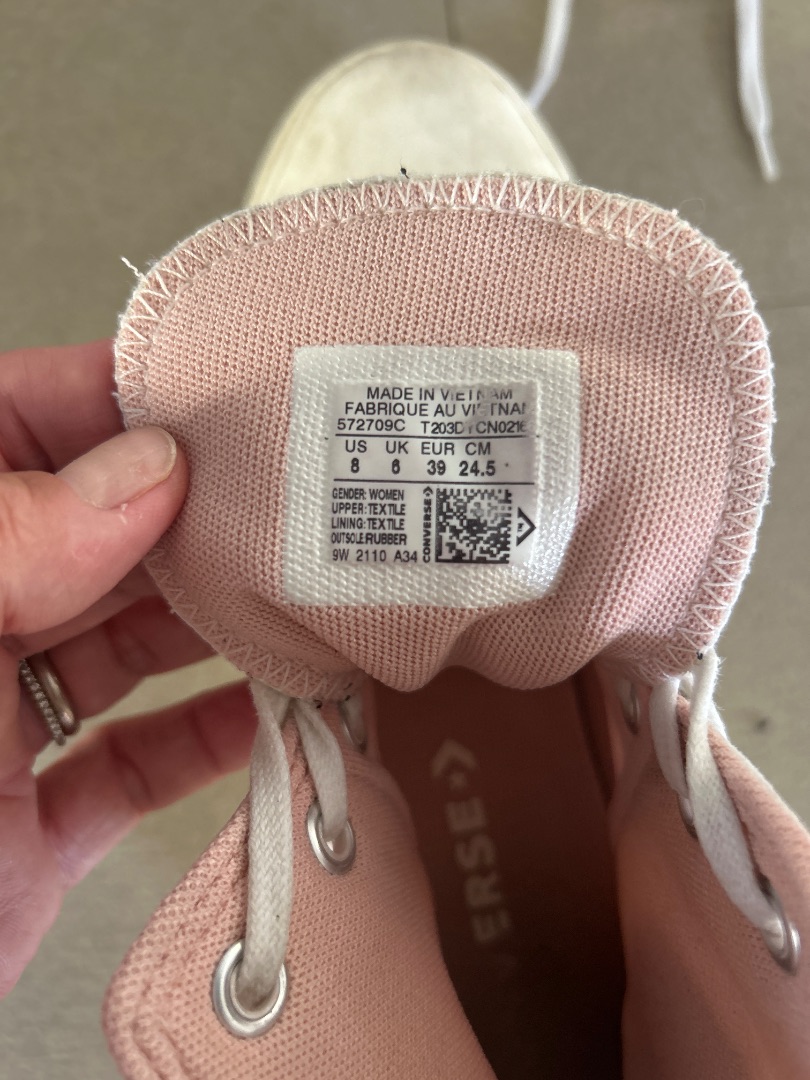 Converse All Star High Top Pink and White Size 39 thumbnail 3