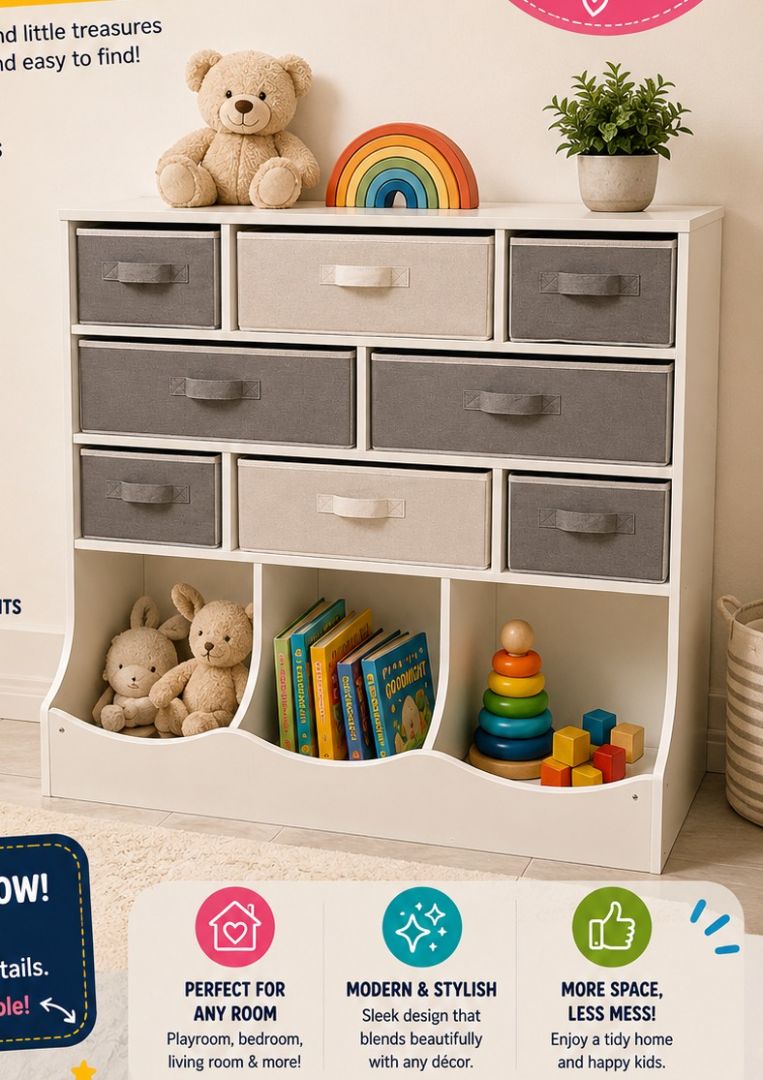 Kids Toy Storage Organizer with Drawers and Shelves