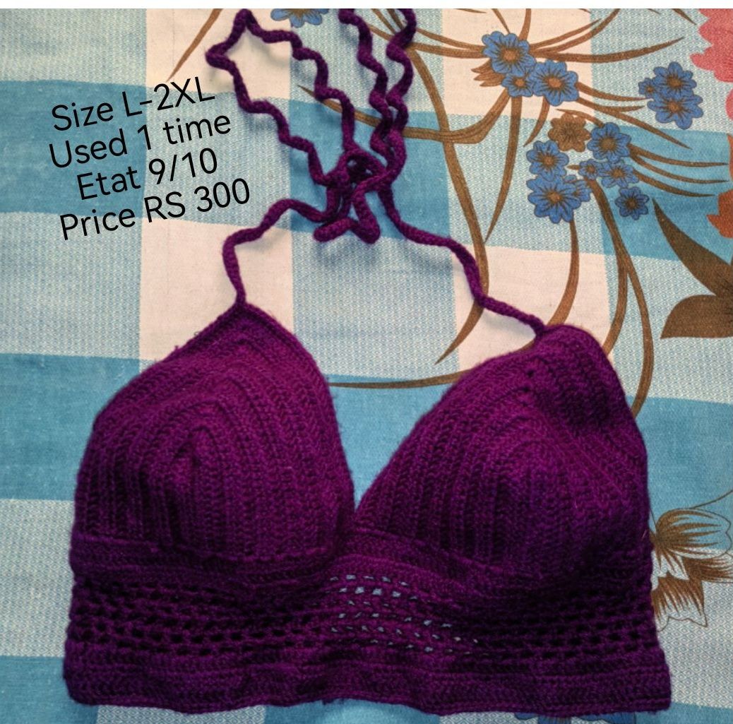 Haut crochet fait main violé