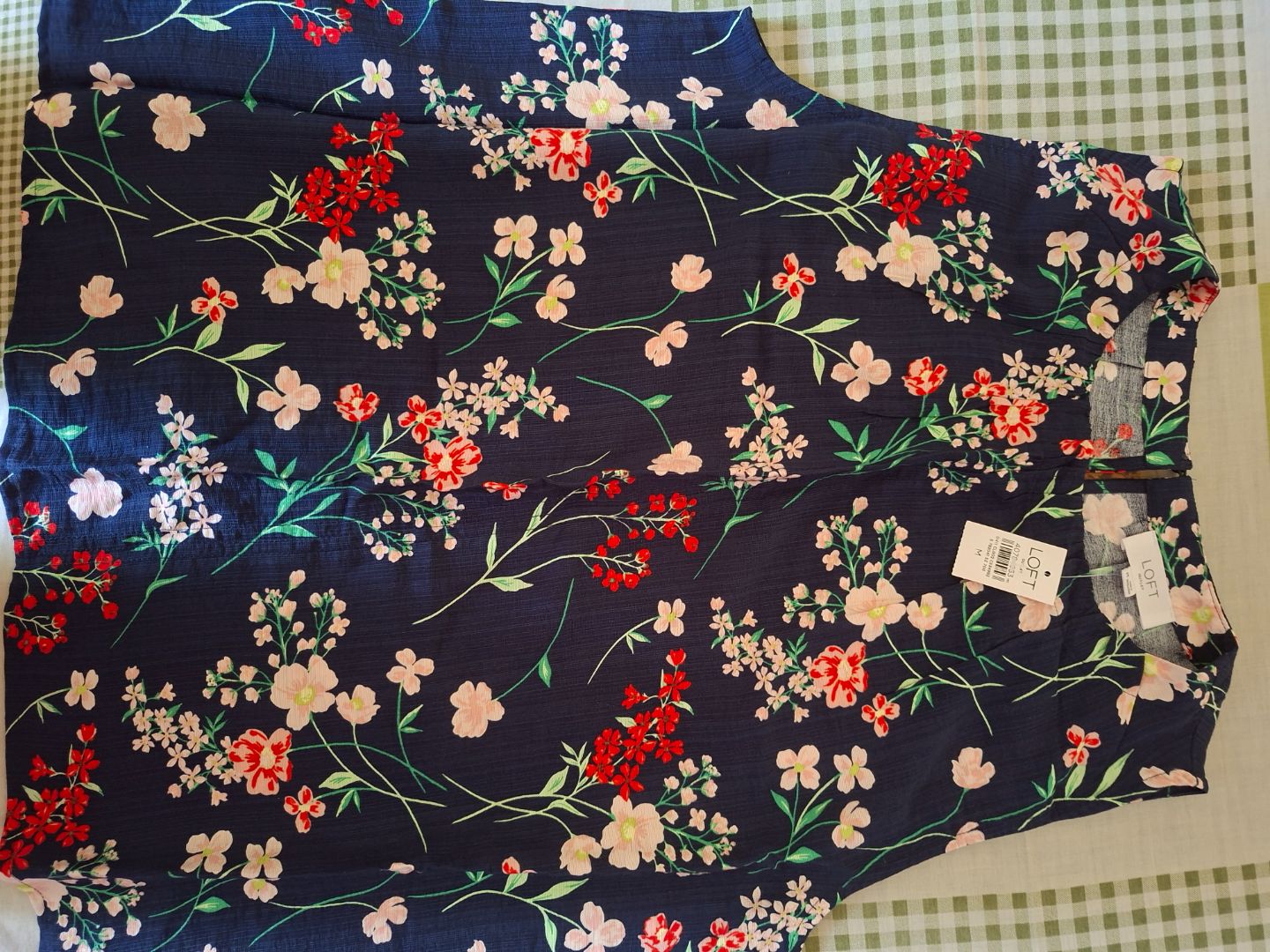LOFT Floral Sleeveless Top Blue Size M