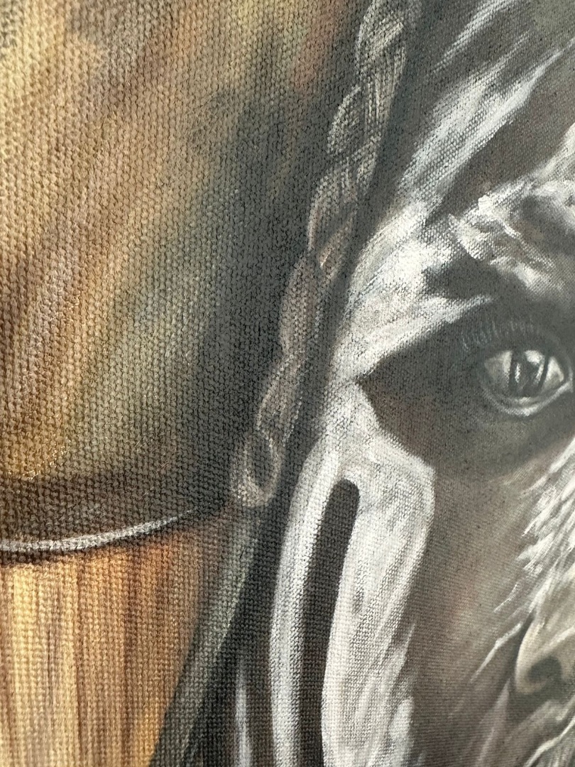 Original Painting Omo Valley Warrior Portrait 91x120cm thumbnail 2