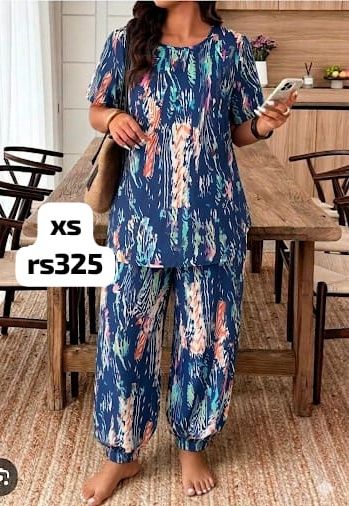 Women's Abstract Print Two-Piece Set Size XS - Image 1 of 1