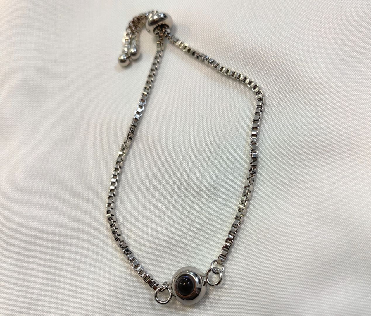 Silver Adjustable Box Chain Bracelet Women