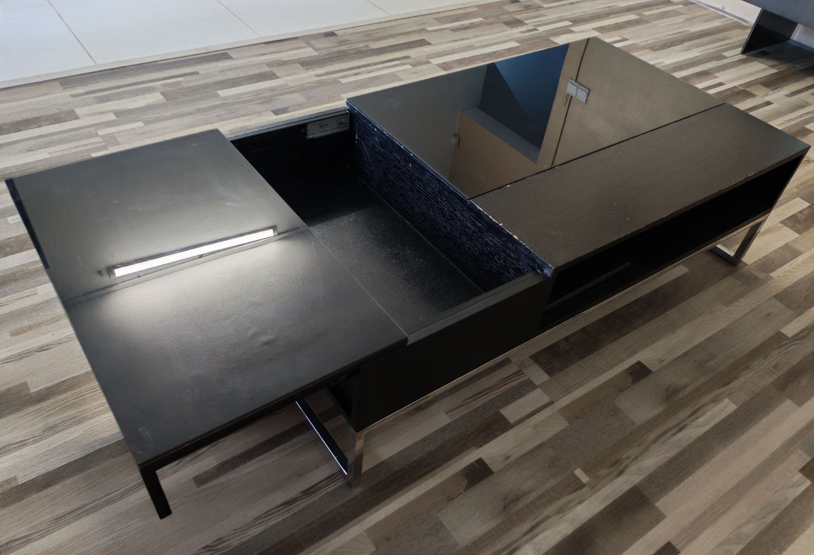 Modern Black Coffee Table with Storage thumbnail 2