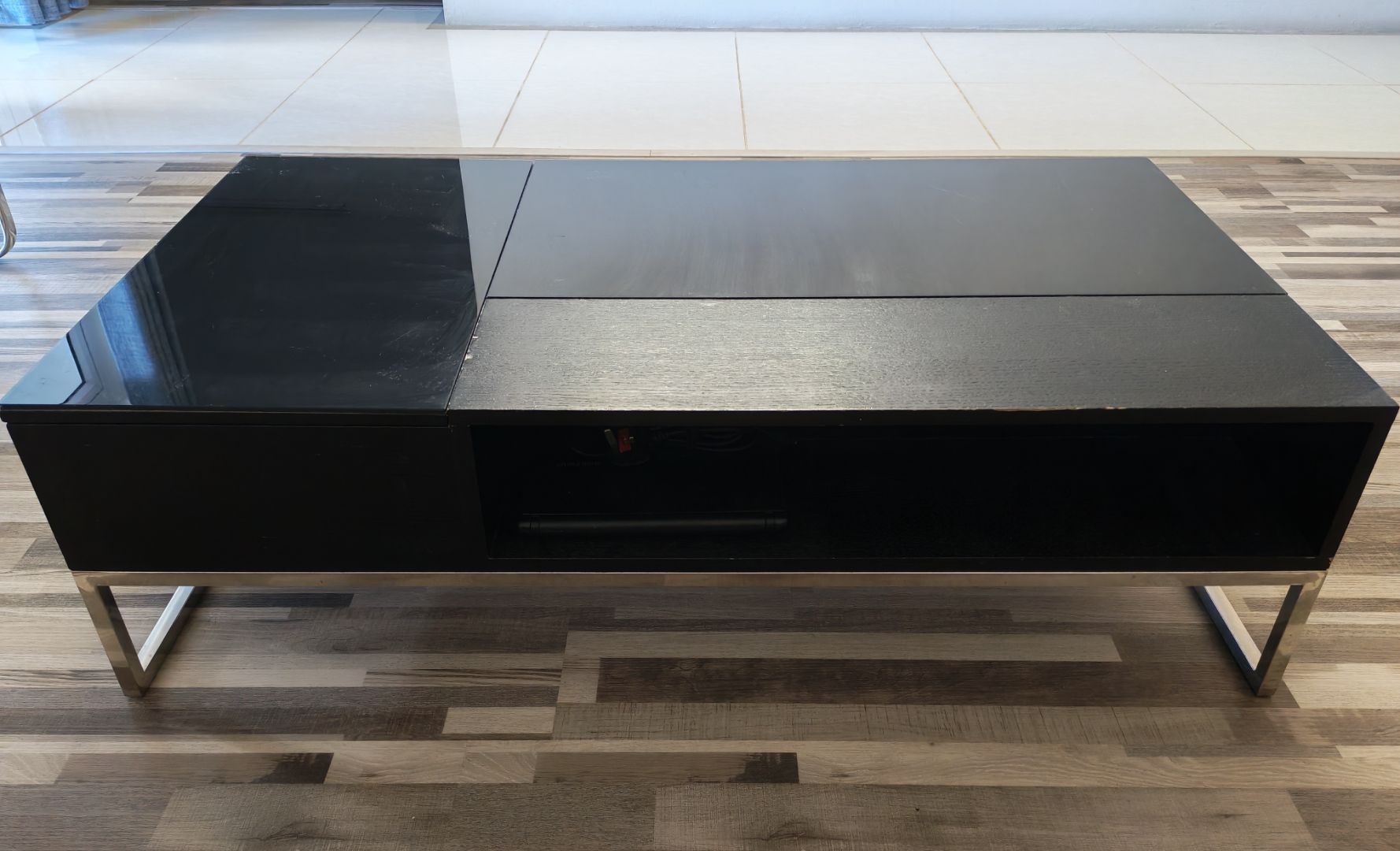 Modern Black Coffee Table with Storage thumbnail 4