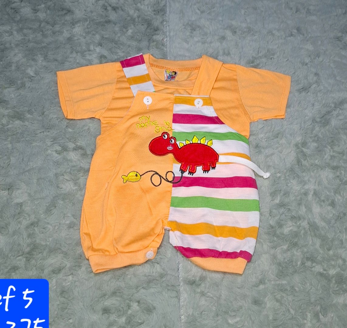 Baby Dinosaur Print Romper Orange