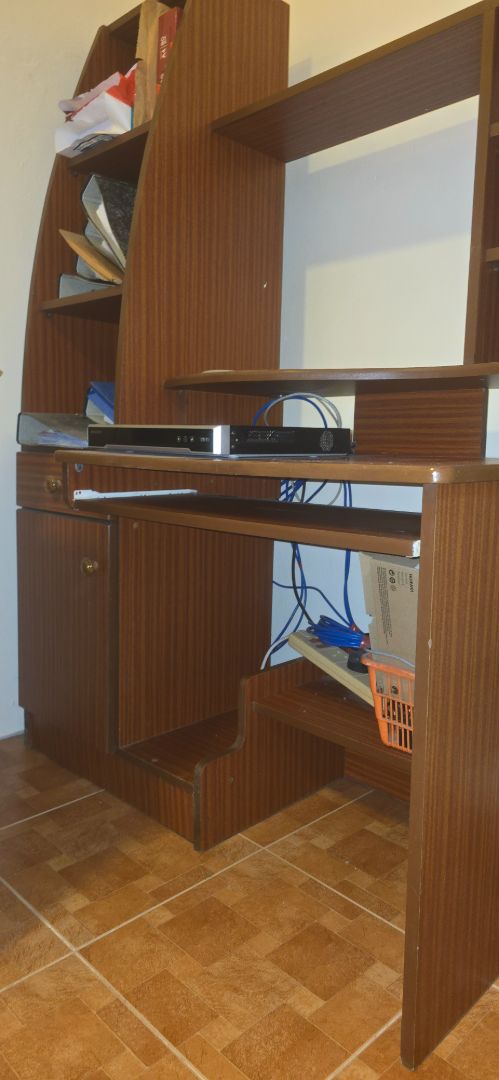 Wooden Computer Desk with Shelves and Drawers thumbnail 3