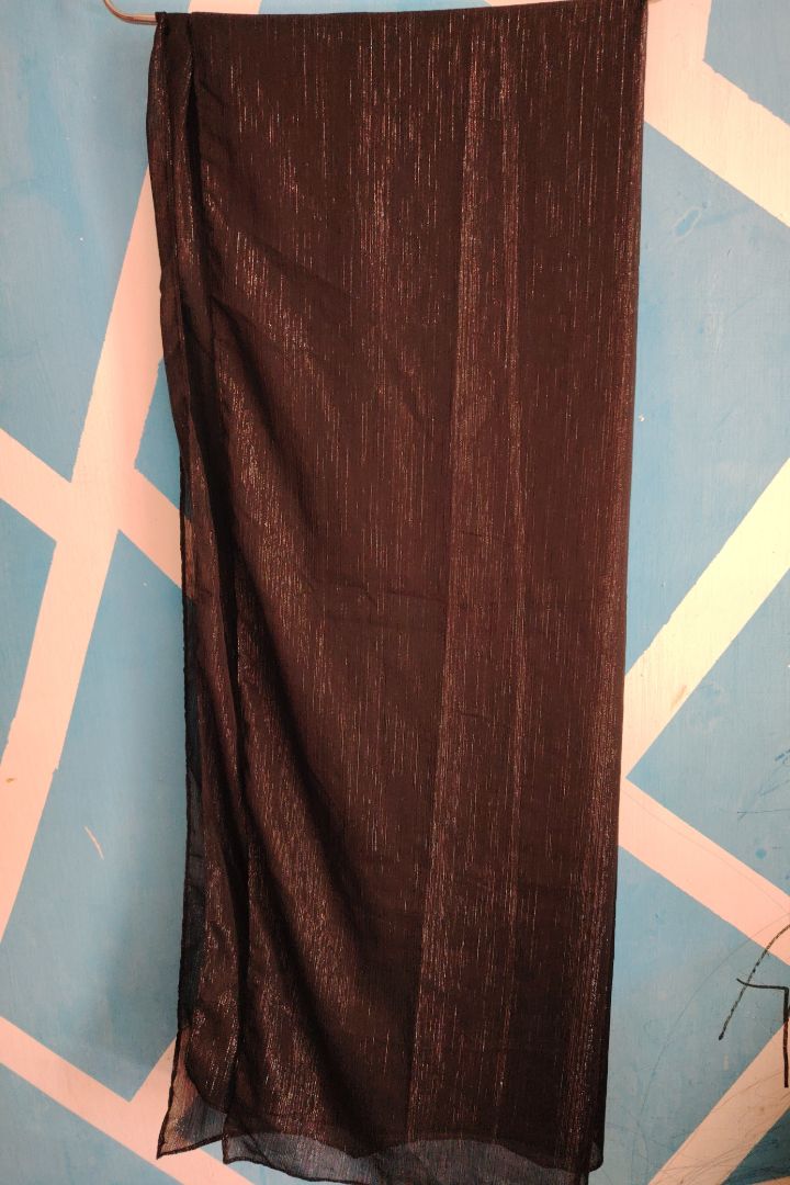 Women Black Metallic Shimmer Scarf - Image 1 of 1